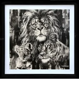 Three Lions - Original - Black Framed
