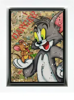 Tom And Jerry - Original - White Framed