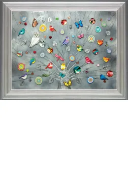 Tree Of Life - Platinum - Silver-Blue Framed