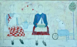 Two Ladies In The Garden - Print only