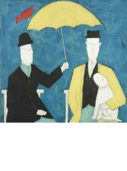 Under The Umbrella - Blue - Print only