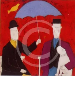 Under The Umbrella - Red - Print only