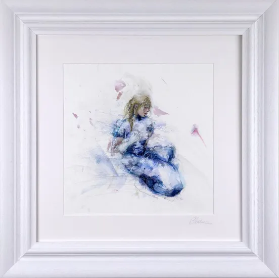 Waiting - Original - White Framed