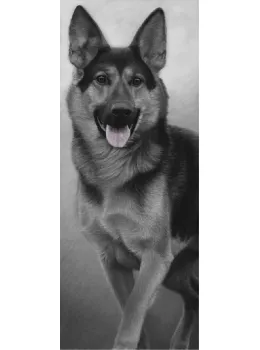 Walk Tall - German Shepherd - Dark Wood Framed
