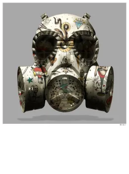 We All Wear Masks (Grey Background) - Small - Mounted