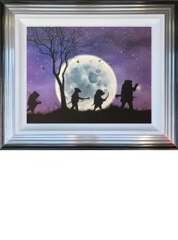 We Hates Weasels II - Original - Blue And Silver Framed