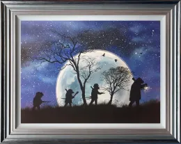 We Hates Weasels - Canvas - Blue And Silver Framed