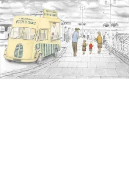What Do You Like Best, Grandad Or Chips - Sketch - Mounted