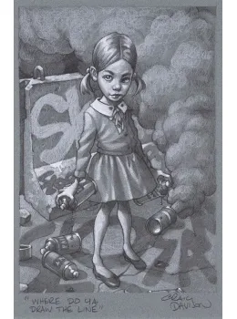 Where Do Ya Draw The Line? - Sketch - Mounted
