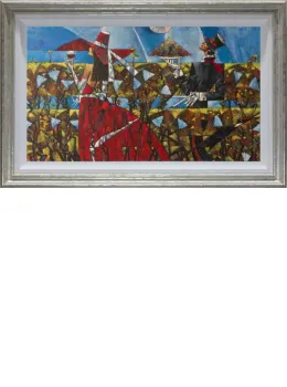 Wine Topiary - Original - Silver Framed