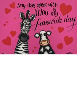 Zebra And Cow - Print