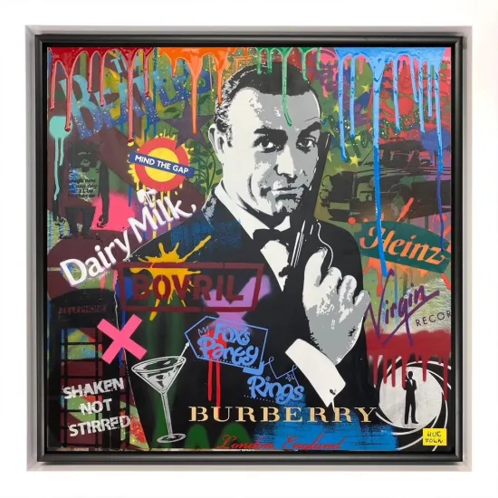 007 (Sean Connery) - Original - White Framed