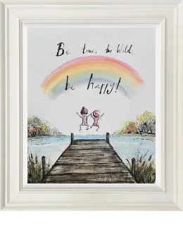 Be True, Be Wild, Be Happy - Original - Cream Framed
