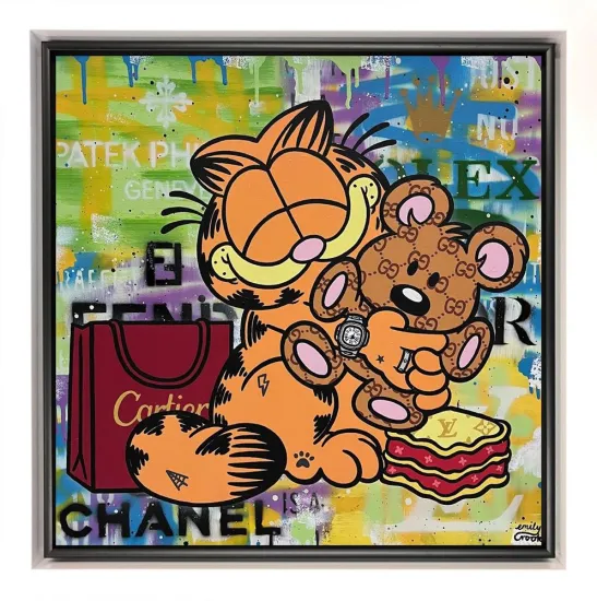 Bear Hugz - Original - White Framed Bear Hugz - Original - White Framed