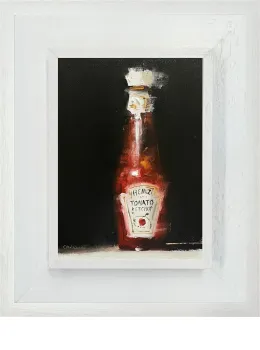 Bottle Of Sauce - Original - White Framed