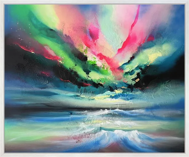 Cosmic Reflections - Original - White Framed Cosmic Reflections - Original - White Framed