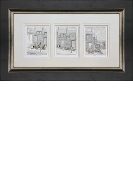 Crash, Bang, Wallop! - Triptych - Sketch - Black Framed