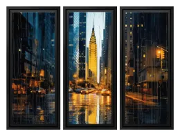 Empire Heights - Triptych - Black Framed