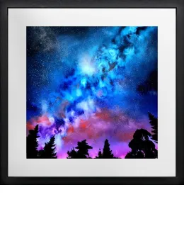Fire Your Guns - On Glass - Original - Black Framed