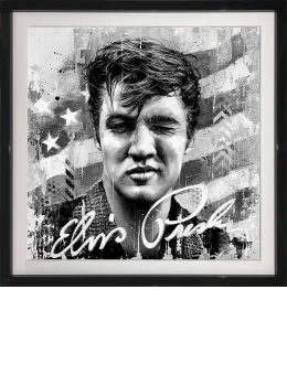 Hound Dog (Black & White) - Original - Black Framed
