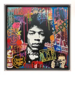 Jimi - Original - White Framed