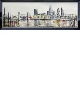 London From The Water - Original - Black Framed