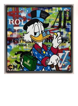Looking For Dollar - Original - White Framed