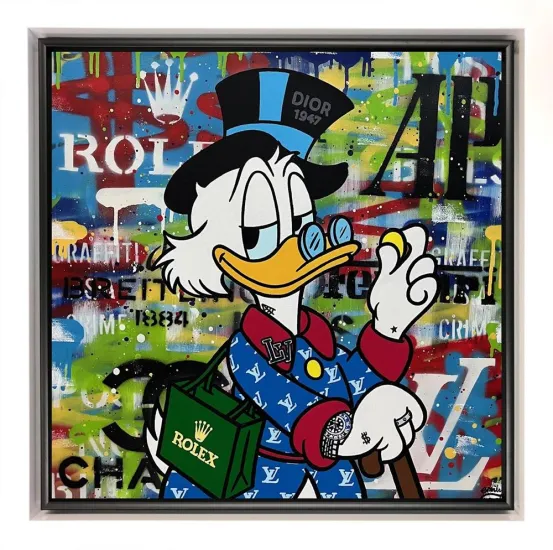 Looking For Dollar - Original - White Framed