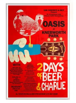 Oasis - Knebworth Park, August 1996 - Original - Framed