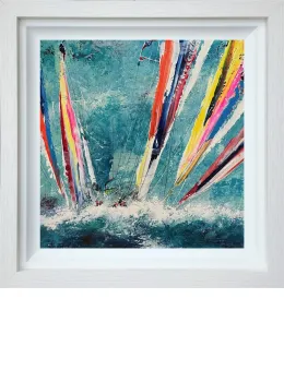 Oceans Embrace - Original - White Framed