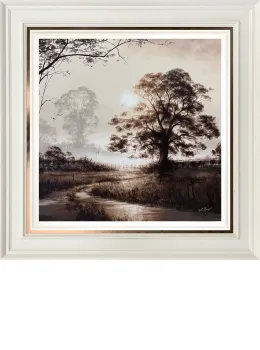 Ochre Sun - Original - White Framed