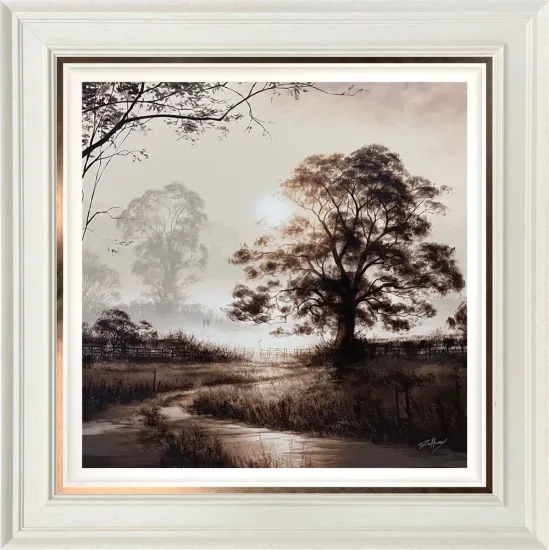 Ochre Sun - Original - White Framed