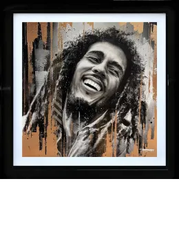 One Love (Grey & Gold) - Original - Framed