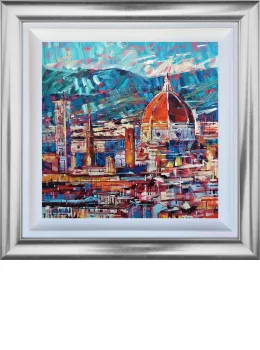 Overlooking The City - Original - Silver Framed