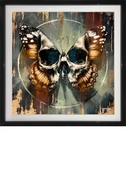 Reborn Amber and Teal - Original - Black Framed