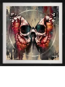 Reborn Magenta and Teal - Original - Black Framed