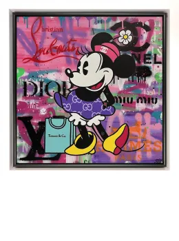 Retro Minnie - Original - White Framed