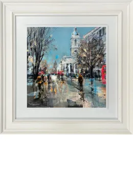 St Martin's London - Original - White Framed
