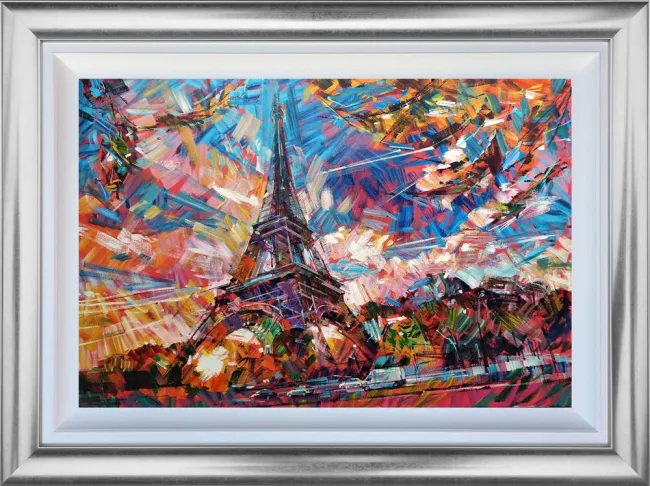 Sunrise Under The Tower - Original - Silver Framed