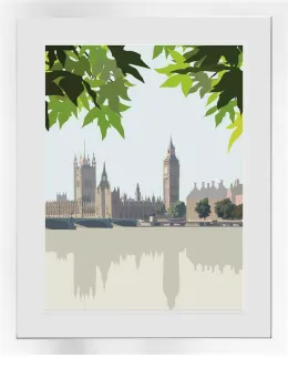 View From Southbank - White Framed