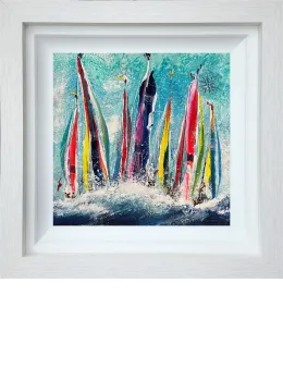 Whispering Breeze - Original - White Framed