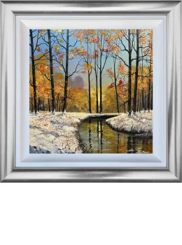 Winters Evening On The River - Original - Framed