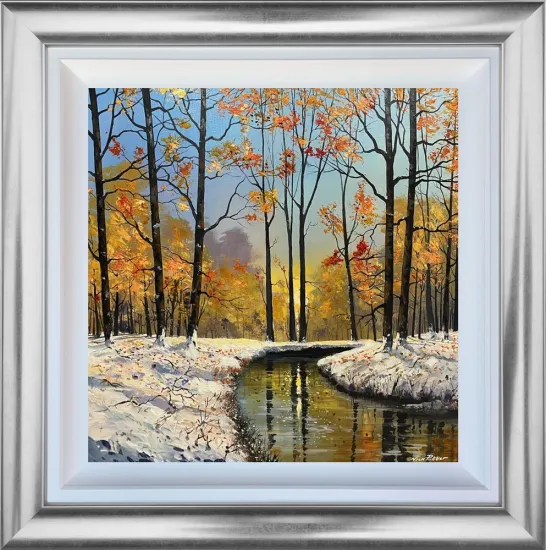 Winters Evening On The River - Original - Framed