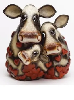 Two & A Calf - Sculpture