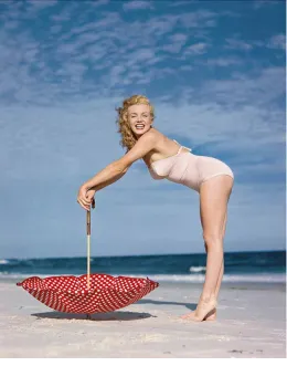 Polka Dot Umbrella, Tobay Beach, 1949 - Mounted