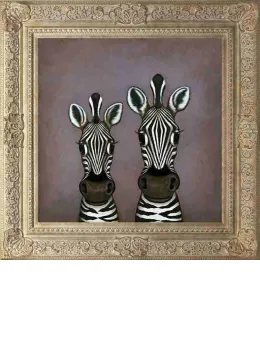 Ebony & Ivory - Ornate Frame - Framed