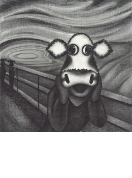 Study Of The Moo - Mounted