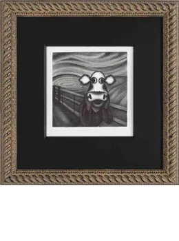 Study Of The Moo - Framed