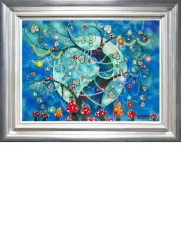 Fairy Lanterns - Silver-Blue Framed