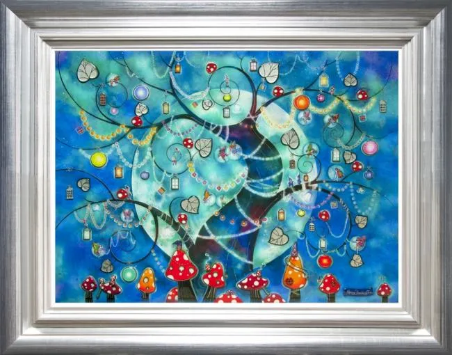 Fairy Lanterns - Silver-Blue Framed Fairy Lanterns - Silver-Blue Framed